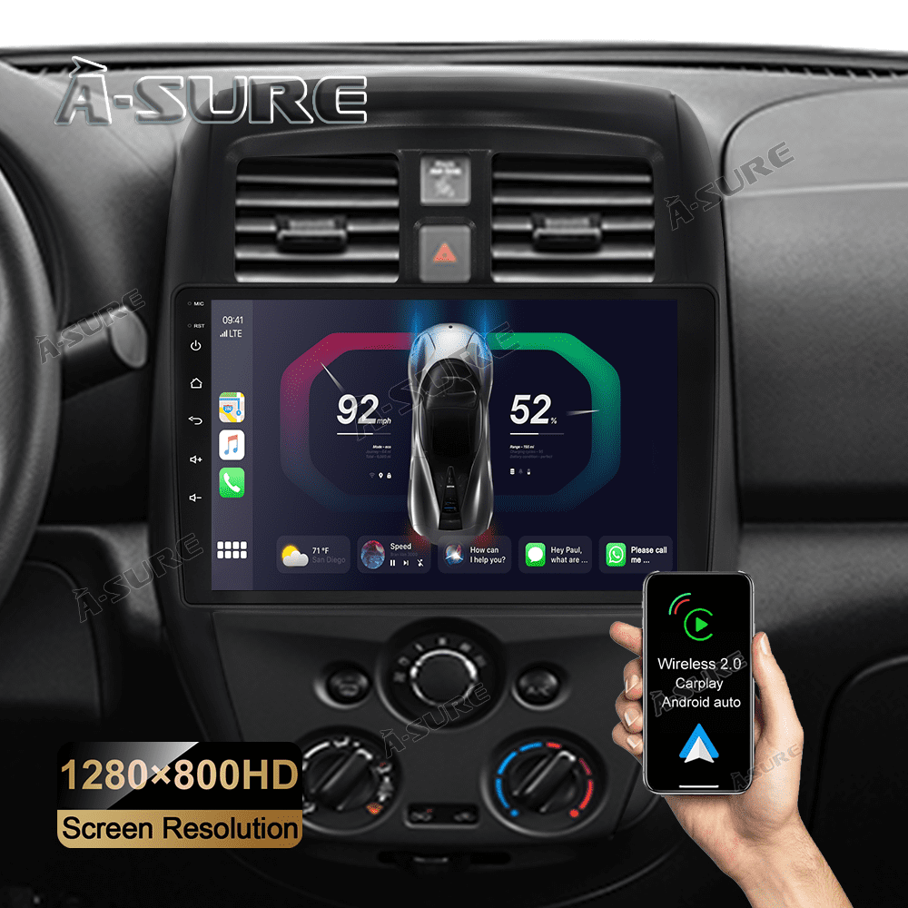 For Nissan Versa 2015-2019 Wireless CarPlay Android 13 Car Stereo Radio 10.1'' GPS Navi WiFi Bluetooth DSP RDS SWC