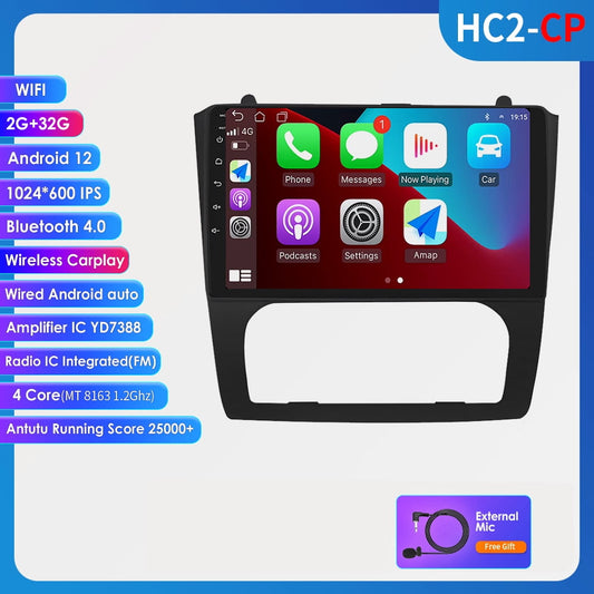 GPS Navigation Android 12 Carplay 2+32GB Bluetooth 2 Din Car Stereo Radio For 2008-2012 Nissan Altima Teana