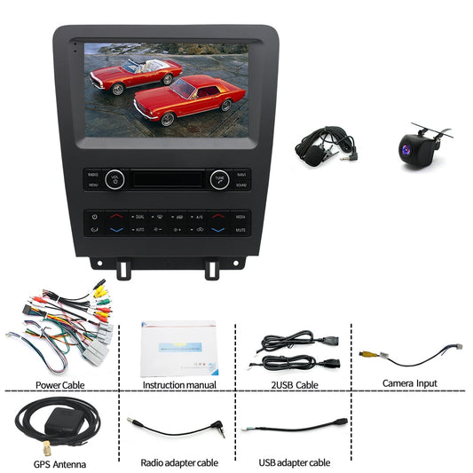 Guwzn Car Stereo Radio for Ford Mustang 2010-2014 9" Touchscreen 2+32G Vehicle GPS Navigation Wireless CarPlay Android Auto