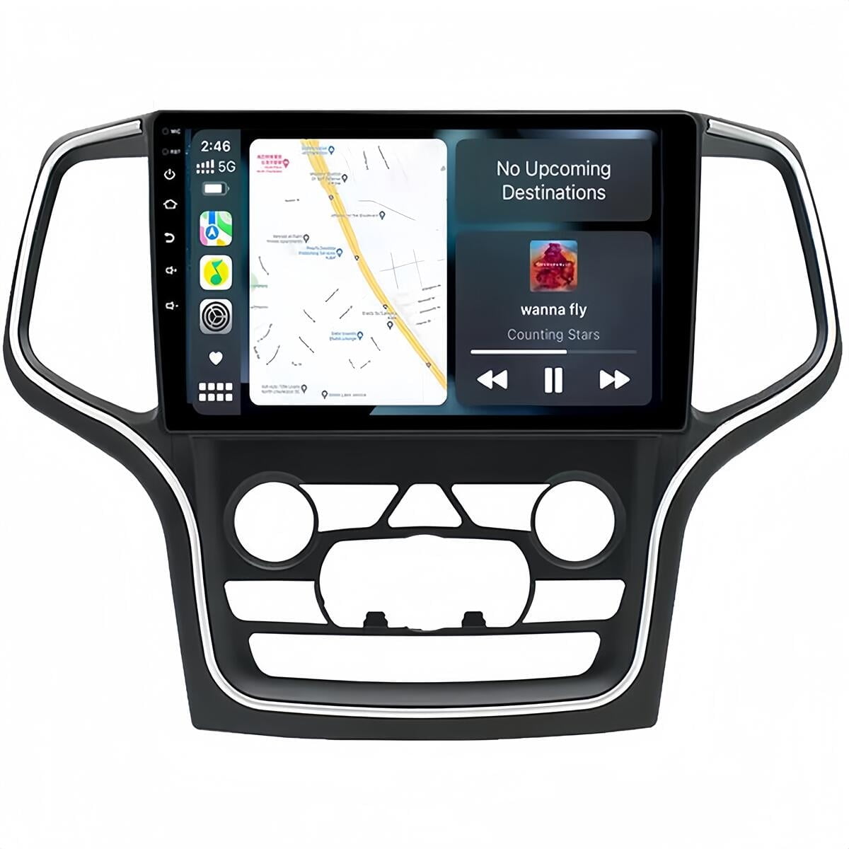 Guwzn Car Stereo Radio for Jeep Grand Cherokee 2014-2022 10" Touchscreen 2+32G Vehicle GPS Navigation Wireless CarPlay Android Auto