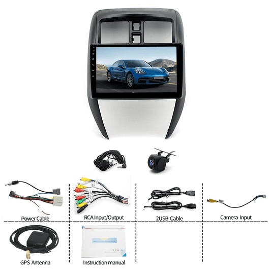 Guwzn Car Stereo Radio for Nissan Versa Sedan 2015-2019 10" Touchscreen 2+32G Vehicle GPS Navigation Wireless CarPlay Android Auto
