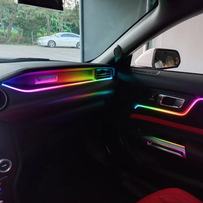 Universal Symphony Car Ambient Lights 64 RGB Car Interior Acrylic Light Guide Fiber Optic Car Decoration Atmosphere Light 18 in1
