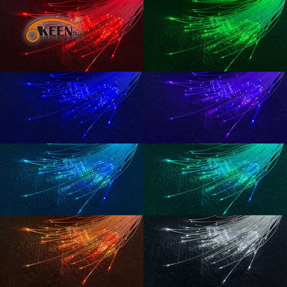 OKEEN 12V 6W RGB Car Roof Star Lights LED Fiber Optic Star Ceiling Light kits Optical Fiber DIY Starry Sky Auto Decorative Lamp