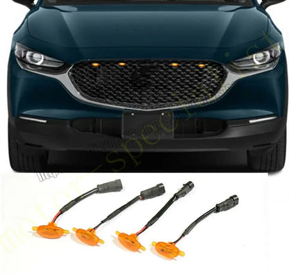 NEW For Mazda CX-30 2020-21 Front Grille LED Amber Light Raptor Grill Trim Cover 4Xcar accessories