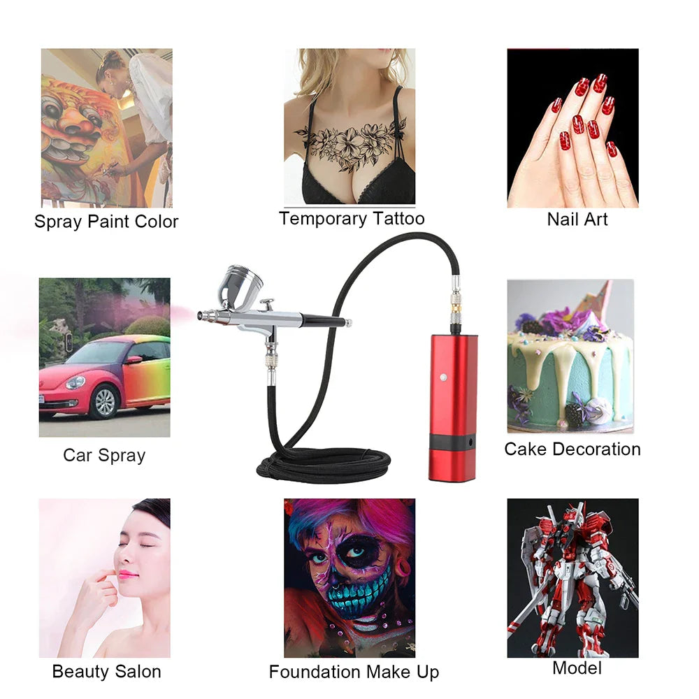 Best Quality New Arrival TM80S Wireless Airbrush With Compressor Kit 32Psi Auto Start Stop Mini Portable Cordless Personal power tools