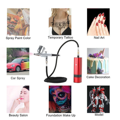 Best Quality New Arrival TM80S Wireless Airbrush With Compressor Kit 32Psi Auto Start Stop Mini Portable Cordless Personal power tools