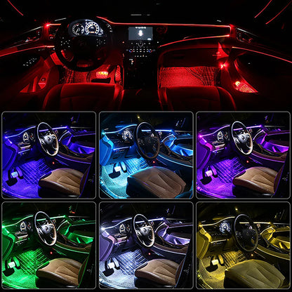 14 in 1 RGB LED Atmosphere Car Light Interior Decoration Fiber Strip Light By App Control Decorative Ambient Lamp Dashboard Lamp