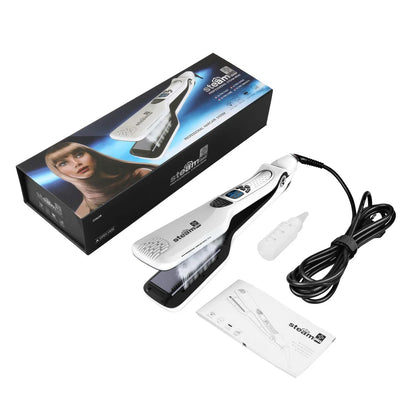 Electric Steam Hair Straightener Professional Ceramic Wide Hair Curling Flat Iron Hair Plates Lcd Display Hot Comb Straightening
