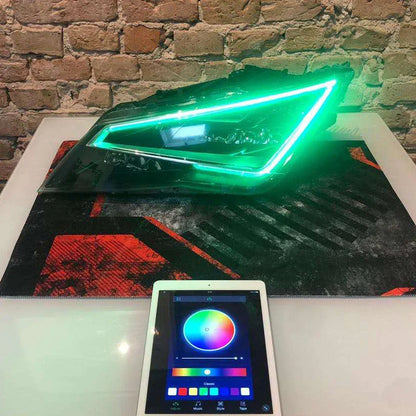 Icedriver for SEAT Leon MK3 MK4 DRL RGB multicolor LED boards daytime running lights Red Blue RGBW Demon Eye lighting bulbs