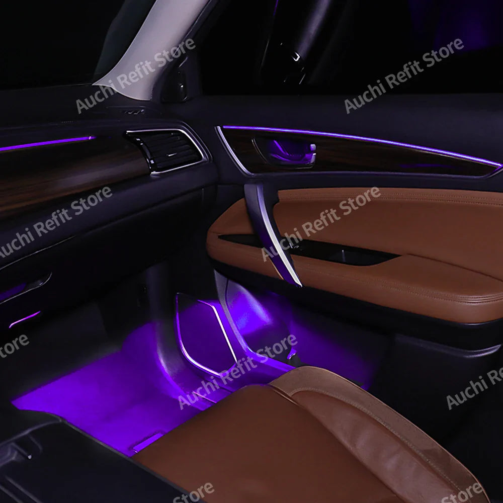 New 18 in 1 RGB LED 64 Colours Car Interior Ambient Light Modification App Control DIY Dashboard Door Symphony Decorate Lights