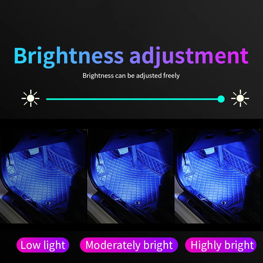 14 in 1 RGB LED Atmosphere Car Light Interior Decoration Fiber Strip Light By App Control Decorative Ambient Lamp Dashboard Lamp