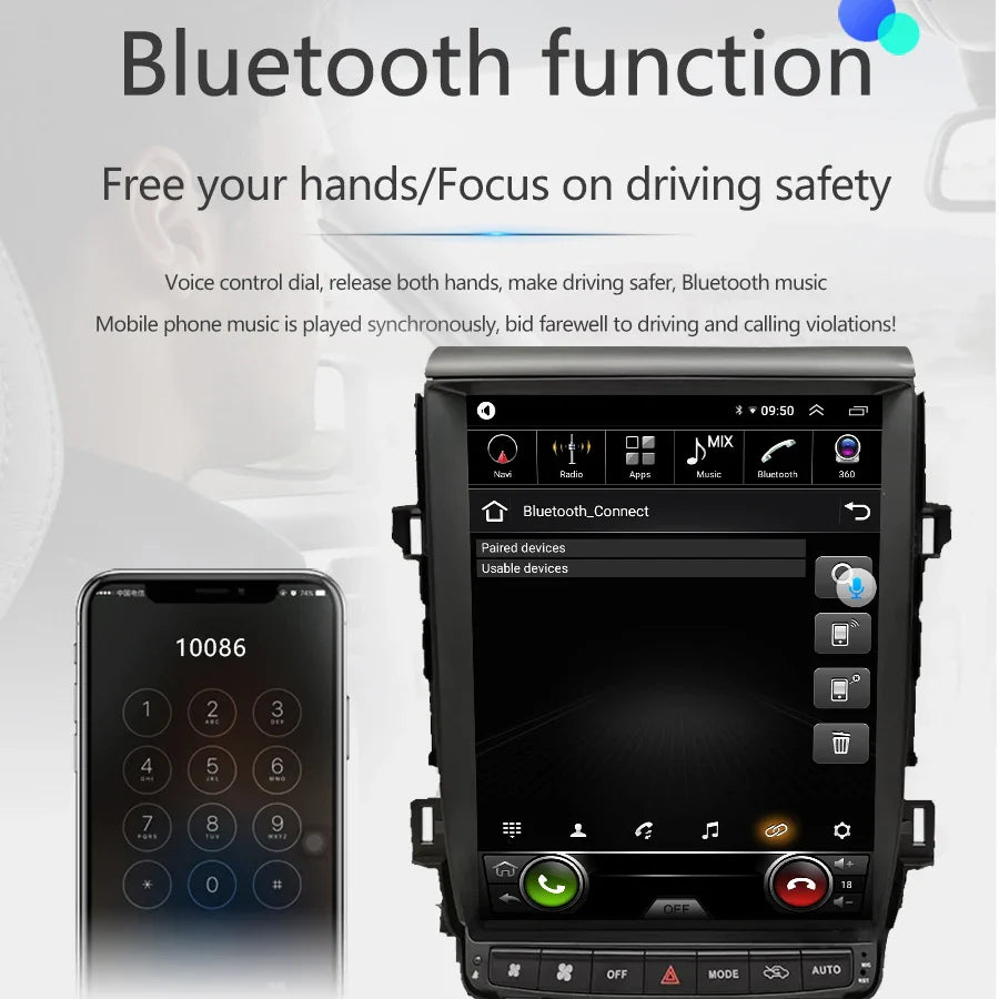 12.1" Android 14 Tesla Screen For TOYOTA Alphard 20 Series Vellfire 2008-2014 Car Radio Multimedia Player Navigation GPS Carplay