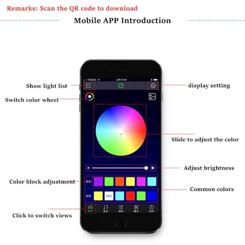Universal 10 in 1 RGB LED 8M Car Interior Ambient Decor Fiber Optical Strip Light by App Control car Decorative Atmosphere Lamps