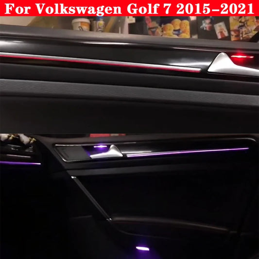 For Volkswagen Golf 7 7.5 2015-2021 Button Control Decorative Ambient Light LED Atmosphere Lamp illuminated 10/30 Colors Strip