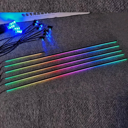 Universal Symphony Car Ambient Lights 64 RGB Car Interior Acrylic Light Guide Fiber Optic Car Decoration Atmosphere Light 18 in1