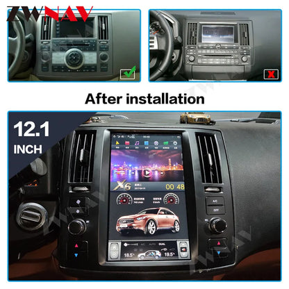 8+128GB Tesla Style Screen For Infiniti FX FX25 FX35 FX45 2003-2008 Android Car Radio Multimedia DVD Player Stereo Carplay Navig
