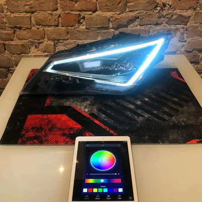 Icedriver for SEAT Leon MK3 MK4 DRL RGB multicolor LED boards daytime running lights Red Blue RGBW Demon Eye lighting bulbs