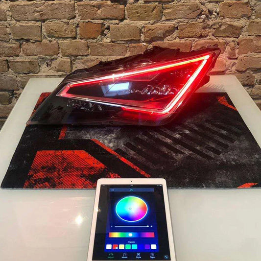 Icedriver for SEAT Leon MK3 MK4 DRL RGB multicolor LED boards daytime running lights Red Blue RGBW Demon Eye lighting bulbs