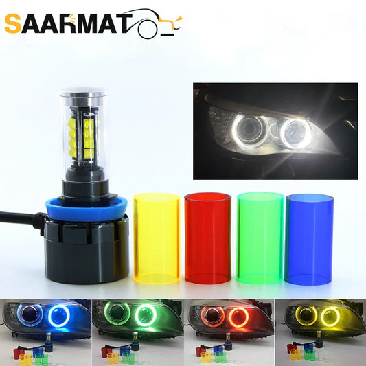 2Pcs H8 LED Error Free 160W Mutil color Angel Eye Marker Light Bulbs for BMW E90 E92 E82 E60 E70 X5 E71 X6 Car Fog Lights