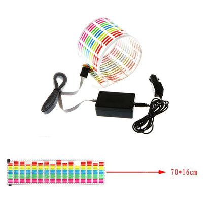 70X16CM Car RGB LED Music Rhythm Flash Light Sound Activated Sensor Equalizer Rear Windshield Sticker Styling Neon Lamp