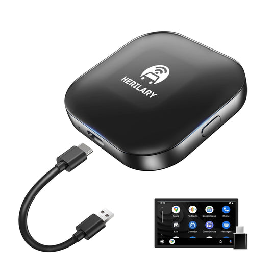 Herilary Wireless Carplay Adapter Android Auto Car Play for OEM Wired Carplay Magic Box Cars Stereo Convent Wired to Wireless CarPlay Dongle,Plug and Play