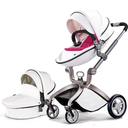 Hot Mom F22 baby stroller,adjustable seat,aluminum frame,solid rubber tires,rain cover,mosquito net,large storage basket