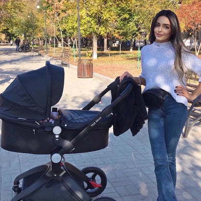 Hot Mom F22 baby stroller,adjustable seat,aluminum frame,solid rubber tires,rain cover,mosquito net,large storage basket