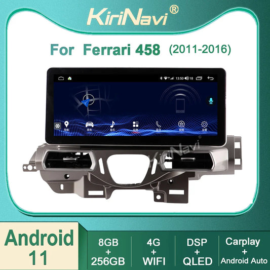 Kirinavi 12.3 inch For Ferrari 458 2011-2016 Android 11 Car Radio DVD Player Stereo Auto Navigation DSP WIFI 4G Stereo Ferrari   Android host