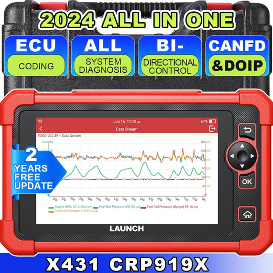 LAUNCH Scanner X431 CRP919X Car Diagnostic Scan Tool OBD2 Scanner , 31+ Service, Active Test, CAN FD/DoIP Upgraded of CRP909X Car Scanner Diagnostics