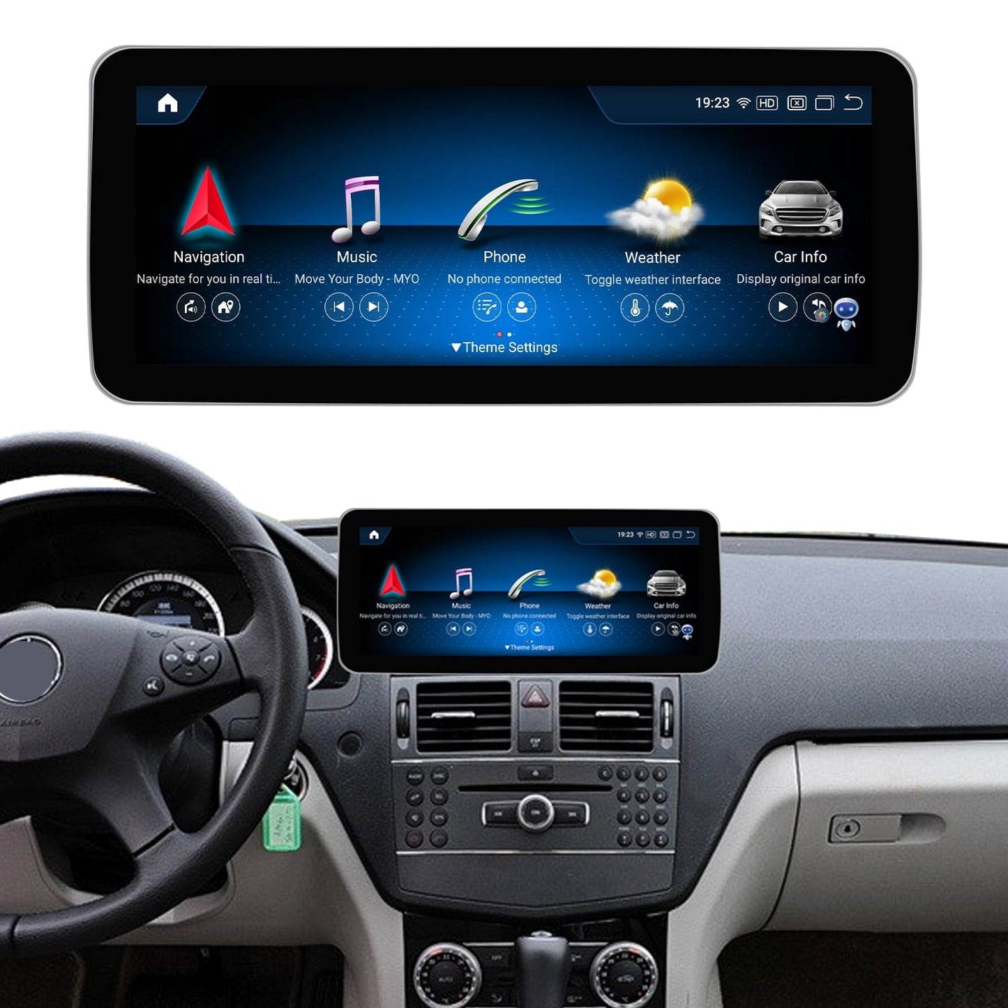 Mercedes-Benz Android Head Unit    Road Top Mercedes Benz W204 Android 13 Touch Screen Car Stereo, 10.25"