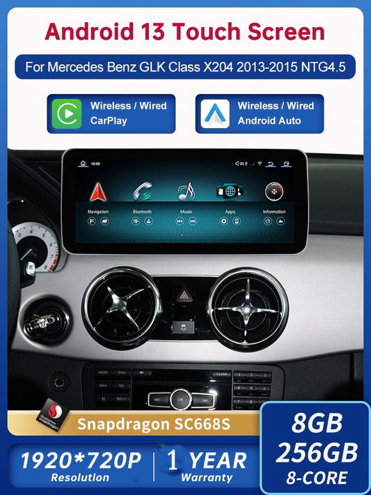 Mercedes-Benz Android Head Unit    Road Top Android 1312.3 inch Car Radio Touchscreen  Car Stereo for Mercedes Benz GLK Class X204 GLK250 GLK300 GLK350 2009-2015 NTG4.5/4.7 Wireless Carplay, Android Auto, Camera, Navigation