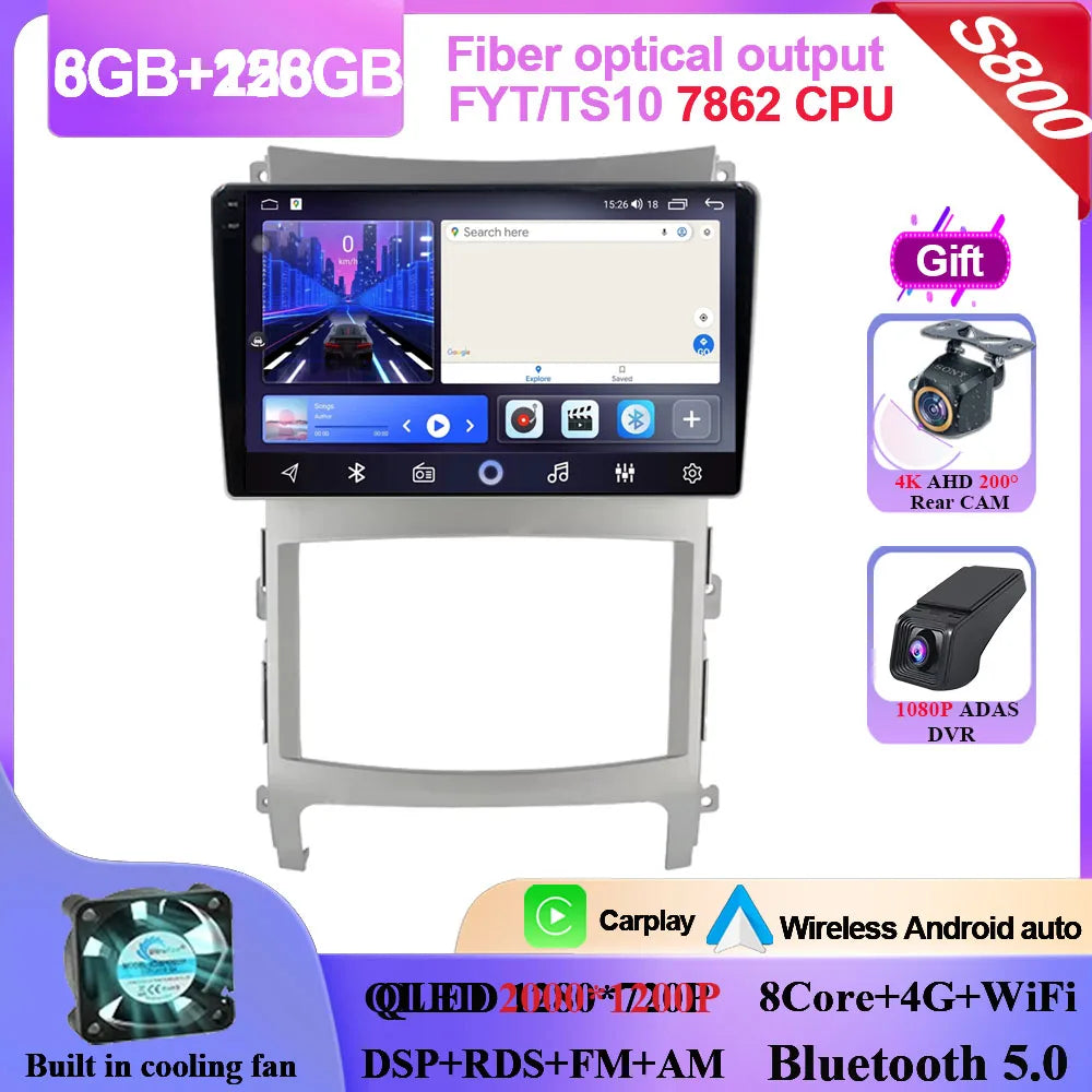 For Hyundai Veracruz ix55 2006 - 2015 Android 14 Car Stereo Multimedia Radio Unit Player GPS Wireless Carplay Android Auto 2din