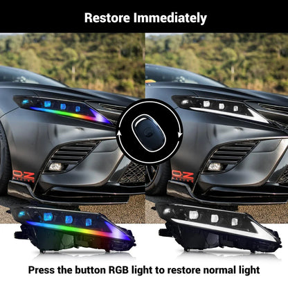 Car Light For 2018-2023 Toyota 8th Camry RGB Headlight DRL Dynamic Lamps Sequential Turn Signal