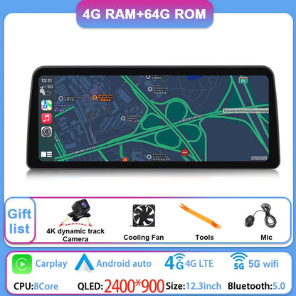 12.3 Inch Android 14 For GMC Yukon Chevrolet Tahoe Silverado 2007 - 2013 Car Radio Multimedia Player GPS Head Unit Auto StereoBT