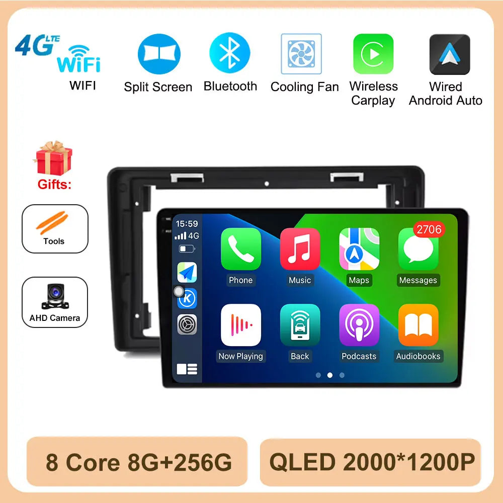 Car radio Android Auto Wireless Carplay For Citroen C2 C3 2001 2002 2003 - 2010 Multimedia Player GPS Navigation 4G Touch Screen