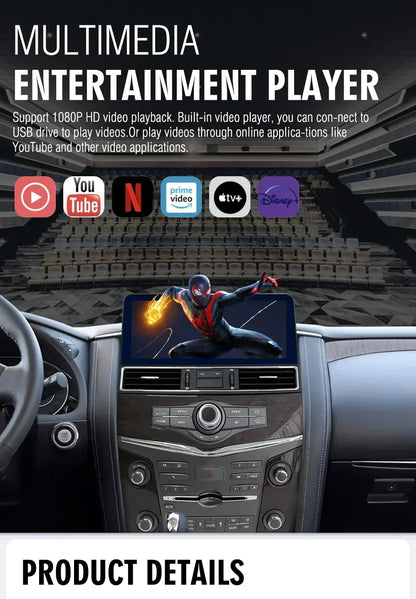12.1inch Android 13 Screen Radio For Nissan Patrol Y61 Y62 Infiniti QX80 QX56 GPS Carplay Navigation Car Multimedia Video Player