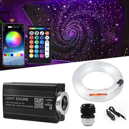 1000Pcs Fiber Optic Car Home Headliner Star Light Kit Roof Ceiling Lights Remote