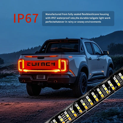 Tailgate Light bar 1.5 Meter Triple Row LED Strip for Pickup Trailer SUV RV Red Brake White Reverse Sequential Amber Turning