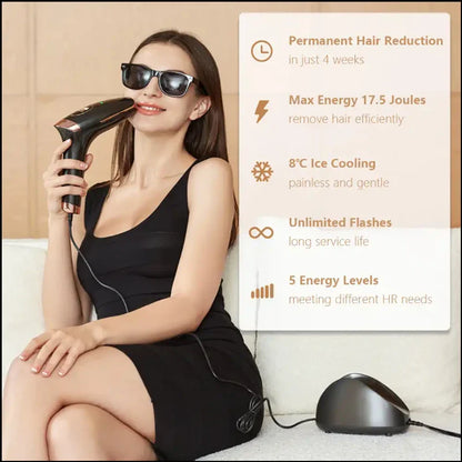 IPL Hair Removal Full Cooling Painless Laser Epilator & Skin Care Unlimited Flashes Fast Effective Depilator Home Beauty Devices