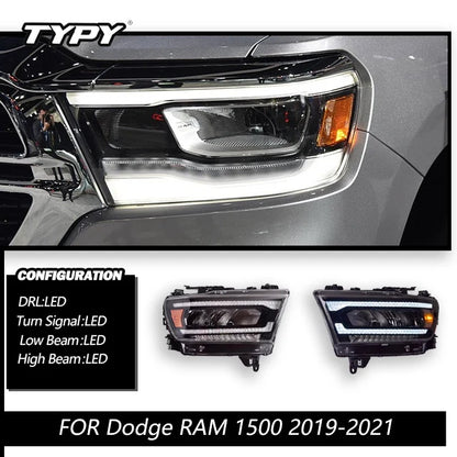 TYPY Car Lights For Dodge RAM1500 Headlight 2019-2021 LED Projetor head Lamp Daytime Running Light Automotive Accessories