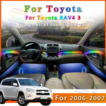 For Toyota RAV4 3 Interior RGB Symphony LED Strip with Adjustable 64 - Color Lighting Patterns and All Color Variations
