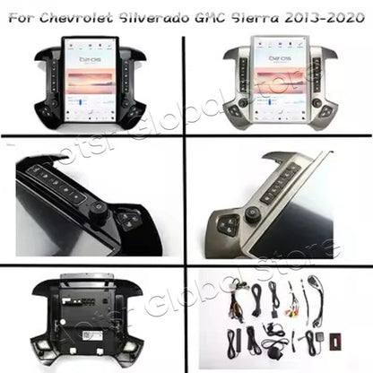 For Chevrolet Silverado 2013-2019 GMC SIERRA 2014-2020 audio 2 din android receiver tesla style auto multimedia DVD play GPS
