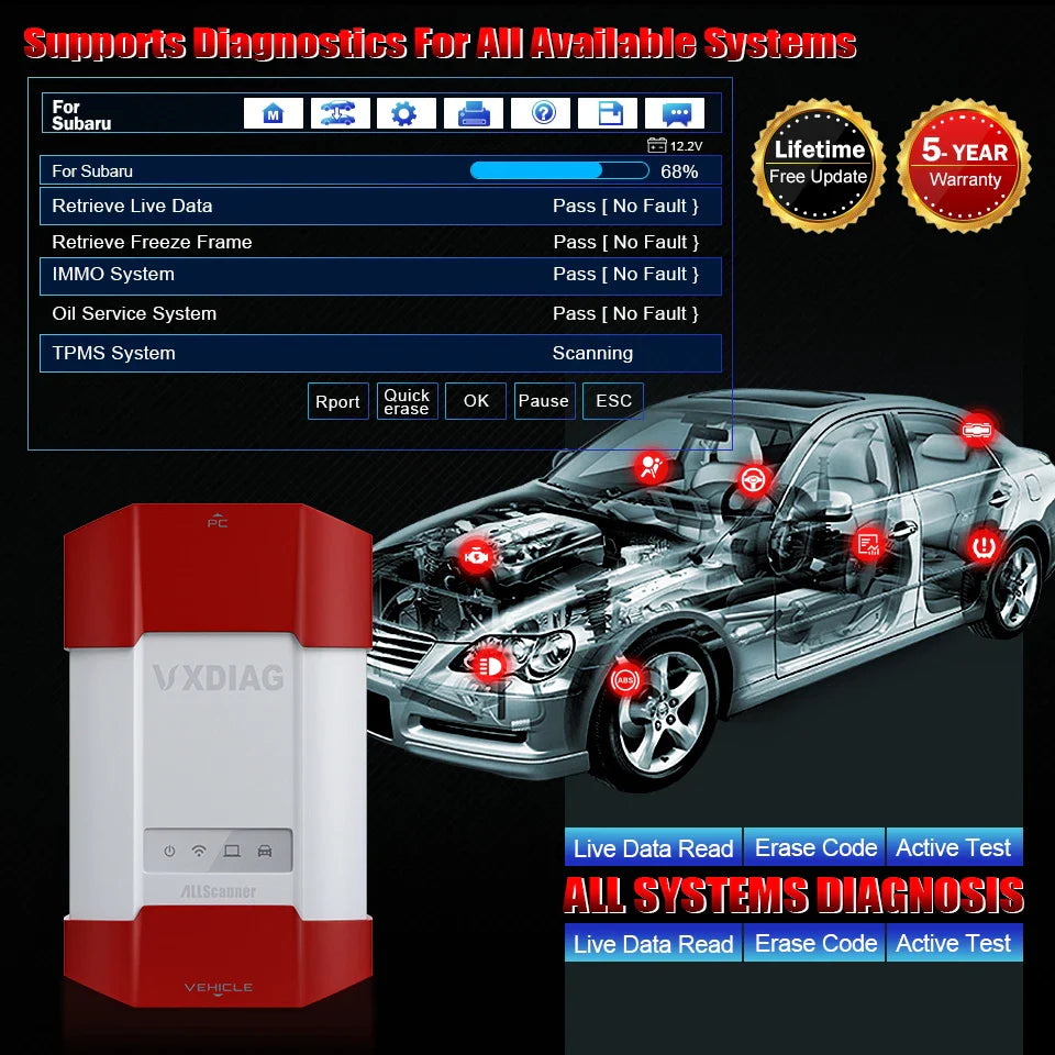 VXDIAG VCX DoIP VD310 for Subaru Car OBD2 Diagnostic Scanner All Systems Diagnosis Tool ECU Coding J2534 Programming Free Update
