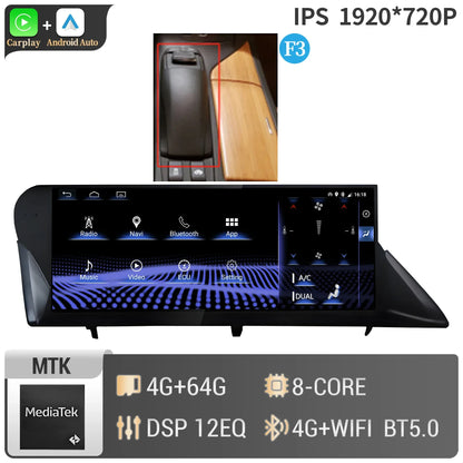 10.25" Android 14 For LEXUS RX350 RX450h RX300 RX270 RX350L 2009-2014 Car Radio Multimedia BT CarPlay Touch Screen