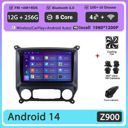 Android 14 Carplay Auto For Chevrolet Silverado 3 GMTK2 2014 2015 2016 2017 2018 Car Radio Multimedia Player Head Unit Screen