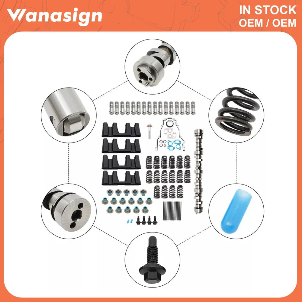 Engine Sloppy Mechanics Stage 2 Cam Kit Fit 5.3 5.7 6.0 6.2 L For Chevrolet GMC LS L92 L99 5.3L 5.7L 6.0L 6.2L V8 GAS 1997-2007