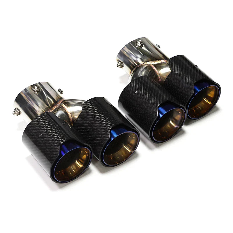 For BMW G20 G21 M340i G42 440i G22 M240i Dual Four Out M Exhaust Carbon Fiber Muffler Tip Exhaust System Nozzle Tailpipe 2020+