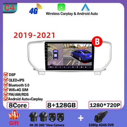 Android  For KIA Sportage 4 2016-2018 2019-2021 Multimedia Video Player Navigation GPS Stereo Wireless Carplay DSP WIFI NO 2DIN