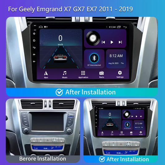 2 Din Android 13 Car Radio Player For Geely Emgrand X7 GX7 EX7 Autoradio Multimedia RDS Navigation GPS Carplay Stereo DVD DSP 4G