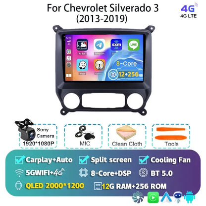Android 14 Carplay Auto Car Radio Multimedia For Chevrolet Silverado 3 GMTK2 2014 2015 2016 2017 2018 Autoradio Stereo Head Unit